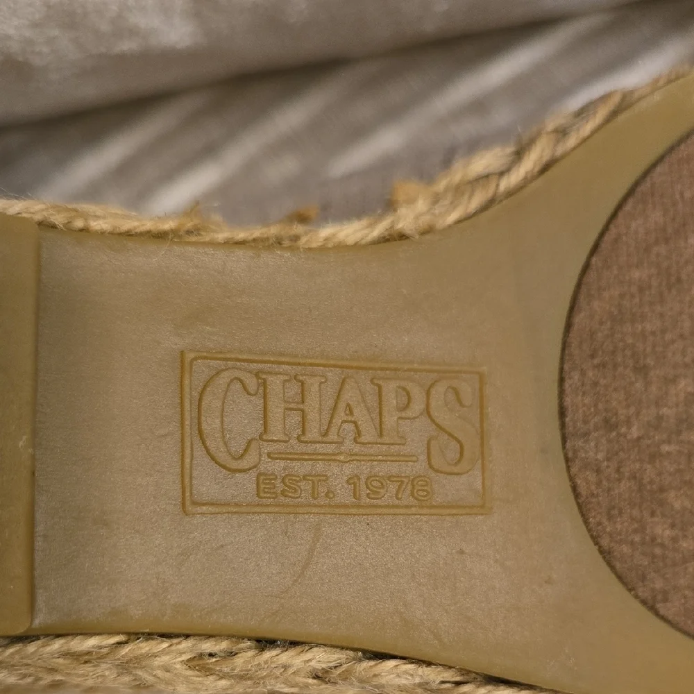 Chaps Taupe Wedge Sandals
